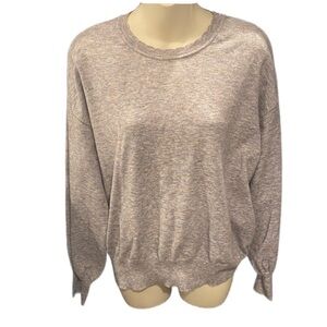 Ella Moss Puff Sleeve Scallop Edge Lavender Heather Sweater